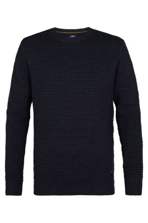 Petrol Petrol knitwear round neck basic m-3050-kwr241 Trui 9111 deep black