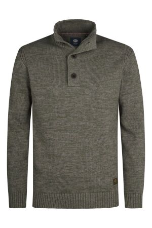 Petrol Petrol knitwear collar m-ros-kwc206 Trui 6174 mossy stone