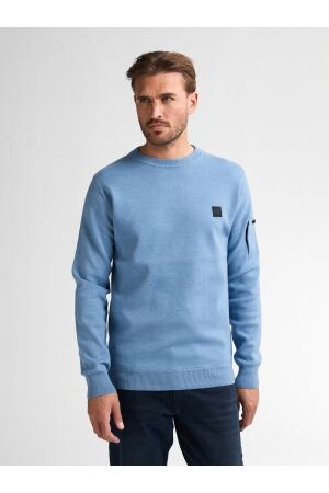 Petrol Petrol knitwear round neck basic m-3050-kwr249 Trui 5187 pale blue 5187 pale blue