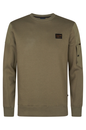 Petrol Petrol sweater round neck m-3050-swr322 Sweater 6174 mossy stone