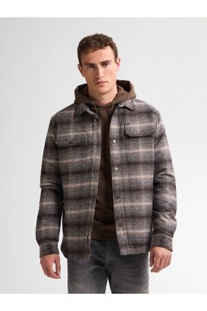 Petrol Petrol shirt long sleeve check m-3050-sil419 Overhemd 7144 mud 7144 mud
