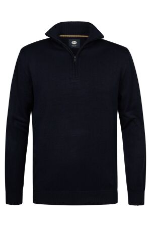 Petrol Petrol knitwear collar basic m-3050-kwc207 Trui 5092 royal navy