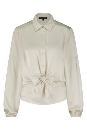 Tramontana Tramontana satin-look blouse twisted detail  c17-18-401 Blouse 006800-stone