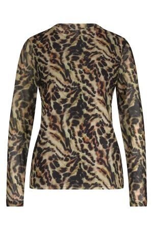 Tramontana Tramontana mock-neck top wild illusion  c26-18-401 T-shirt Lange mouw 009991-printneutrals