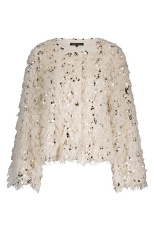 Tramontana Tramontana feathered sequin jacket  c35-18-801 Jackets 006800-stone 006800-Stone