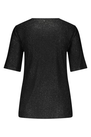 Tramontana Tramontana top twisted detail sparkles  c49-18-401 T-shirt Lange mouw 009000-black