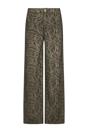 Tramontana Tramontana wide-leg trousers sparkling pattern  c53-18-101 Broek 009000-black