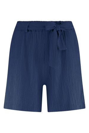 Tramontana Tramontana crinkled wide-leg shorts  s01-16-102 Korte broeken 005035-navy