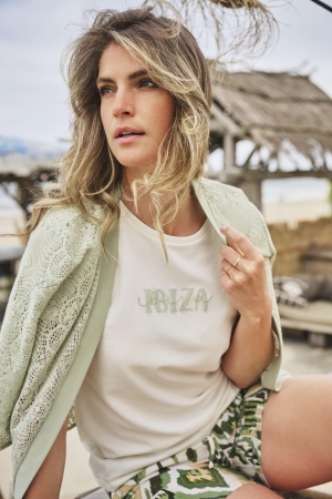 Elvira Casuals Elvira Casuals t-shirt ibiza e3 25-005 T-shirt Korte mouw 796 ecru