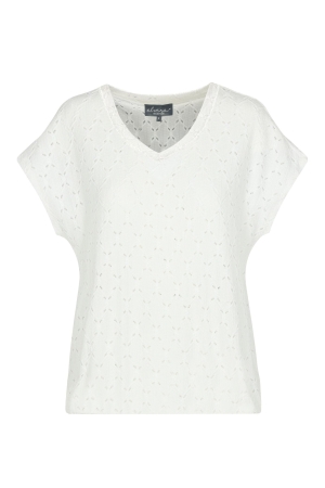 Elvira Casuals Elvira Casuals top liza e3 25-009 T-shirt Korte mouw 15 off white