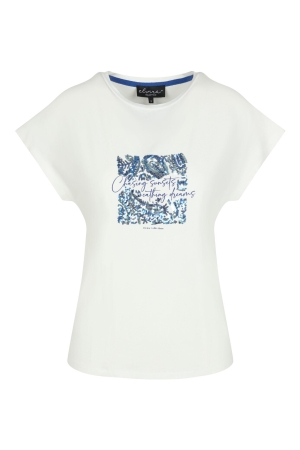 Elvira Casuals Elvira Casuals t-shirt elisa e3 25-022 T-shirt Korte mouw 770 off white blue