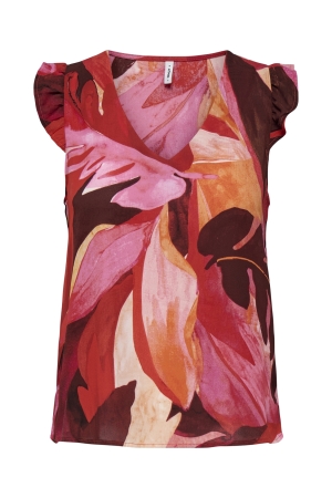 Only Only onlalma life vis s/s elina top aop T-shirts russet brown 689 leafy charm