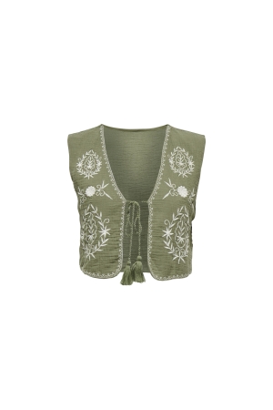 Only Only onlthyra sl emb vest wvn Vest kalamata cloud dancer emb