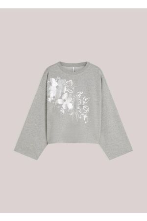 SUMMUM SUMMUM jersey embellished sweat 3s5219-30656 Sweater 825 mid grey