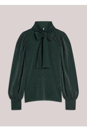 SUMMUM SUMMUM top scarf soft lurex 3s5235-30644 Blouse 650 emerald green