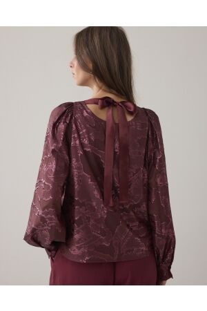 SUMMUM SUMMUM top shiny jacquard 2s3386-12340 Sweater 558 merlot