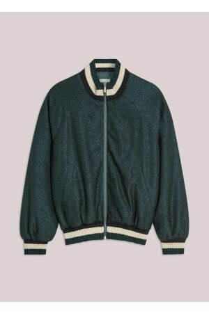 SUMMUM SUMMUM bomber jacket glitter jacquard 650 emerald green