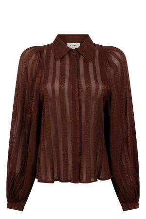 Aaiko Aaiko rose stripes vis 515 Blouse 191317 spicy chocolate