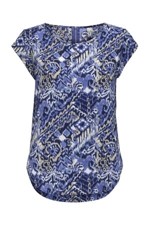 Only Only onlvic s/s aop top noos wvn T-shirts amparo blue cool indie
