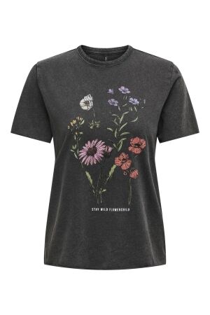 Only Only onllucy life reg s/s top jrs noos T-shirts black flowerchild