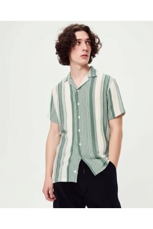  Supply&Co Supply&Co raff shirt ss stripe structure Blouse 380 leaf green