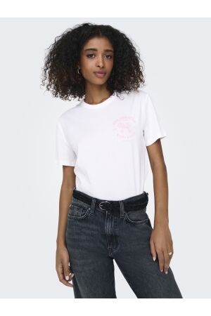 Only Only onldina life s/s club top box jrs T-shirts bright white lobster