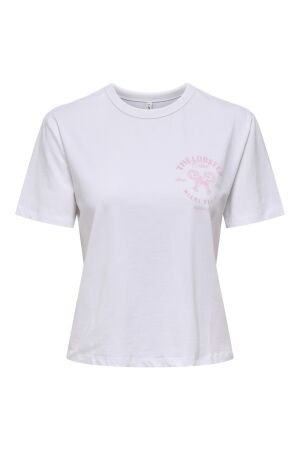 Only Only onldina life s/s club top box jrs T-shirts bright white lobster