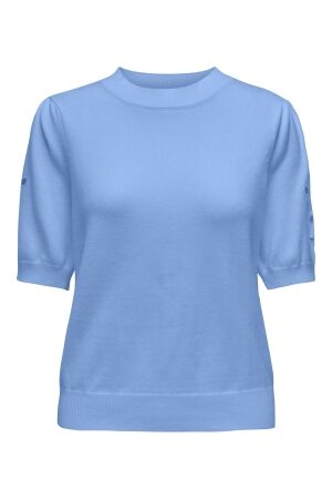 Only Only onlkira 2/4 cut out pullover ex knt Trui korte mouw vista blue