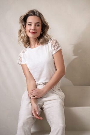 Elvira Casuals Elvira Casuals top nina e2 25-031 T-shirt Korte mouw 15 off white