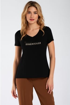 Elvira Casuals Elvira Casuals t-shirt essential e2 25-057 T-shirt Korte mouw 4 black