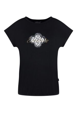 Elvira Casuals Elvira Casuals t-shirt bloom e2 25-058 T-shirt Korte mouw 4 black