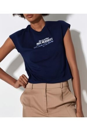 Elvira Casuals Elvira Casuals t-shirt memories e2 25-066 T-shirt Korte mouw 100 navy