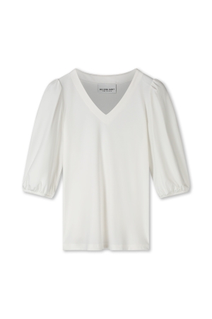 Helena Hart Helena Hart 7664 - top puff soft T-shirt Korte mouw ecru