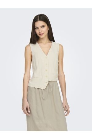 Only Only onliris-siesta s/l linen bl vest tlr Gilets moonbeam