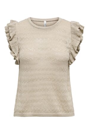 Only Only onlaga sl glitter o-neck top knt 15344402 feather gray