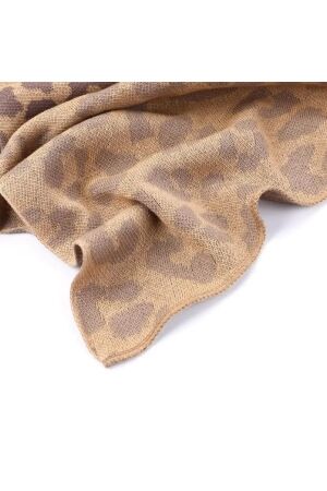 Sunset Sunset gebreide lente sjaal - met luipaard motief Sjaals khaki
