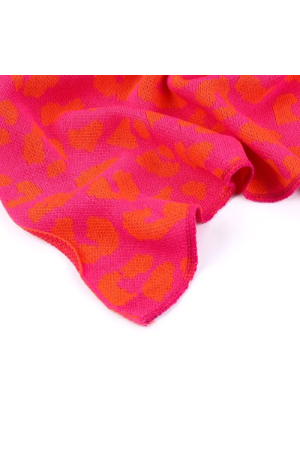 Sunset Sunset gebreide lente sjaal - met luipaard motief Sjaals fushia