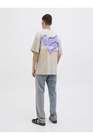 Jack & Jones Jack & Jones jjeames tee ss crew neck Print T-shirts moonbeam