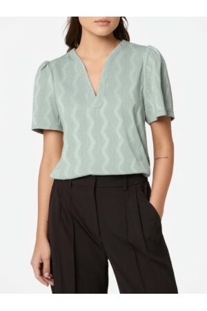 Only Only onldia s/s v-neck pleat top cs jrs T-shirt Korte mouw jadeite