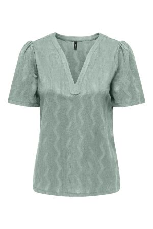 Only Only onldia s/s v-neck pleat top cs jrs T-shirt Korte mouw jadeite