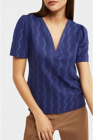 Only Only onldia s/s v-neck pleat top cs jrs T-shirt Korte mouw skipper blue