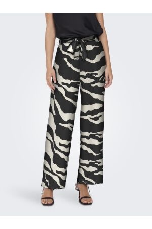 Only Only onlnova life vis palazzo pant aop Broek black 644 refined zebra