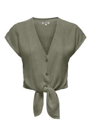 Only Only onlsiesta ss knot lin bl shirt pnt noos T-shirts deep lichen green