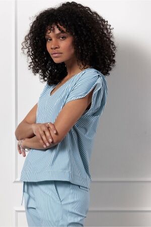 Studio Anneloes Studio Anneloes leonie small stripe top 12927 T-shirt Korte mouw 1160 off white/midblue