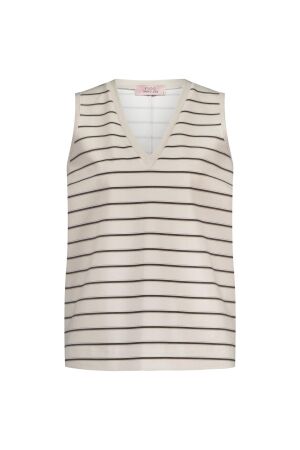 Studio Anneloes Studio Anneloes ebony vneck top 12928 Tops en Singlets 1190 off white/black