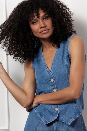 Studio Anneloes Studio Anneloes gizel denim gilet 12881 Gilets 6600 light blue