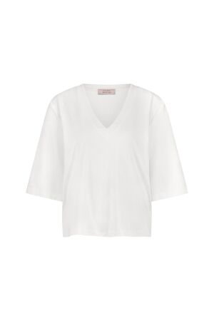 Studio Anneloes Studio Anneloes fiore vneck t-shirt 12890 T-shirt Korte mouw 1000 white