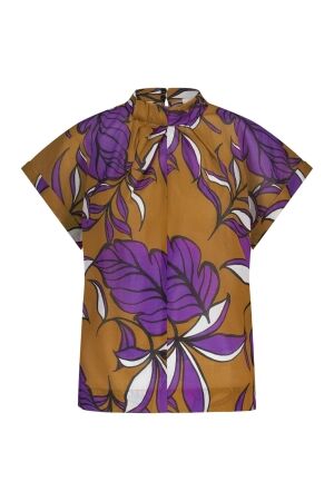Studio Anneloes Studio Anneloes tessa flower top 12895 T-shirt Korte mouw 2550 honey/purple