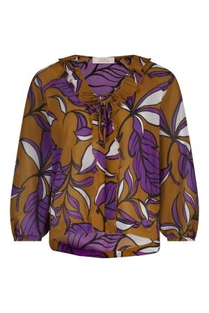 Studio Anneloes Studio Anneloes lola flower blouse 12896 Blouse 2550 honey/purple
