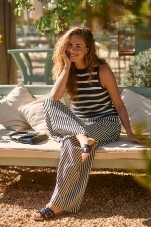 Studio Anneloes Studio Anneloes grace stripe trousers 12898 Broek 1190 off white/black